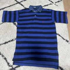 Polo by Ralph Lauren ボーダーポロシャツ 青黒　90s