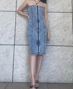 【美品】EGOIST ケミカルデニムベアワンピース