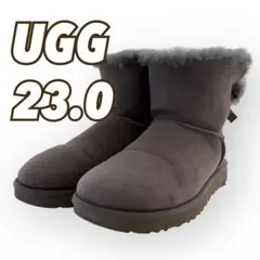 UGG ムートンブーツ グレー リボン 23.0cm りぼん