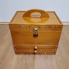 木製化粧ボックス ミラー付き 引き出しあり