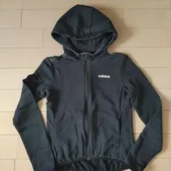 adidas ダークグレー(黒) パーカー Sサイズ