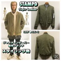 【レア】STAMPD 藤原基央　スタンプド　MA-1 ボンバージャケット　カーキ レア】STAMPD 藤原基央 スタンプド MA-1 ボンバージャケット