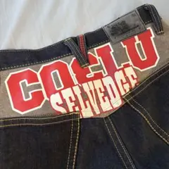 希少 CO&LU ココルル ジーンズ 31インチ 赤ボタン メタルパッチ 古着 