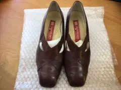 ダークブラウン レザー クロスストラップシューズ
