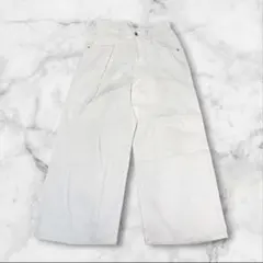 【ビューティーアンドユース】ワイドパンツ　ホワイト　ユナイテッドアローズ　綿　Sのサムネイル