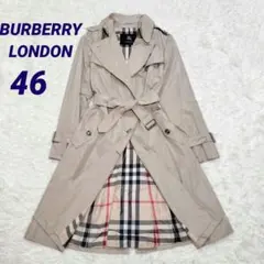 希少バーバリーロンドン　46　メガチェック 大きいサイズ　トレンチコート ロング