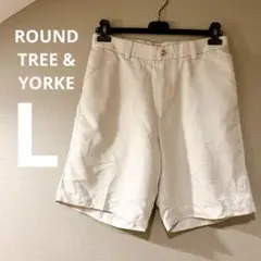 ROUND TREE & YORKE ベージュショートパンツ [W30X9]