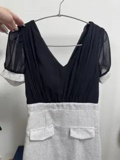 【dazzy】シフォン Vネック ナイトドレス 黒とグレー