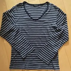 COMME CA ISM ストライプ長袖カットソー　Tシャツ