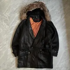 80s vintage 本革 ラムスキン レザージャケット モード 黒 2WAY