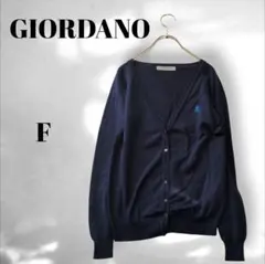 ジョルダーノ 刺繍ワンポイント カーディガン ネイビー M相当