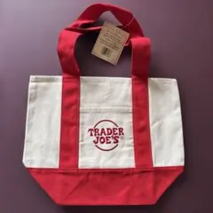 ぴか様用Trader Joe's ミニトートバッグ ホワイト/レッド　黄色