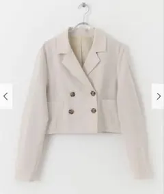 ショート丈 テーラードジャケット ダブル アイボリー 洗濯可能 ウォッシャブル