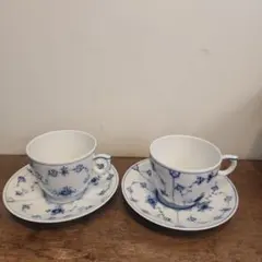 【希少】ロイヤルコペンハーゲン スープカップ＆大皿 ペア4点セット 未使用箱付 希少】ロイヤルコペンハーゲン スープカップ＆大皿 ペア4点セット 未