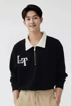 LT ロゴ刺繍 ネイビー ポロシャツ