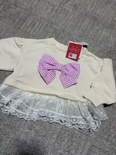 しまむら　チュール付き　トレーナー　リボン　90 新品　タグ付き
