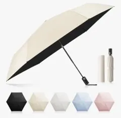 【最安値】自動開閉 折りたたみ傘 晴雨兼用 UVカット100% アイボリー