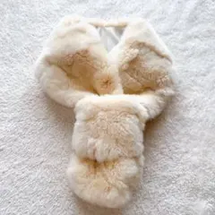 ファー　マフラー　クリーム色