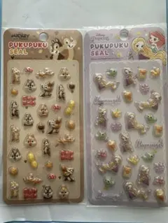 チップとデール&ラプンツェルぷくぷくシール2枚セット
