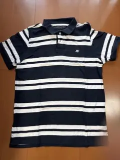 AÉROPOSTALE ネイビー ホワイト ストライプ ポロシャツ XL