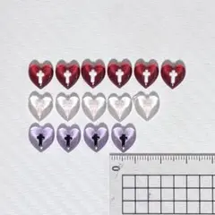 ネイルパーツ クロム 十字架 ハート 15個セット