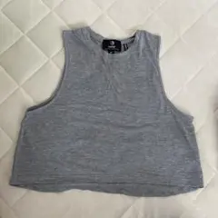 グレー クロップドタンクトップ M