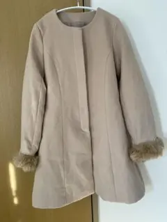 dazzlin ロングコート オフホワイト ファー付き Mサイズ