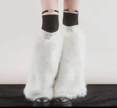 lilLilly リルリリー フェイクファーレッグカバー　ホワイト 白