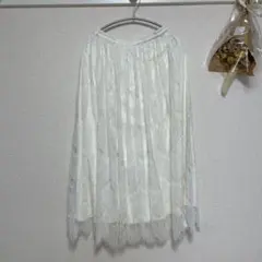 古着 アイボリー レースフレアスカート