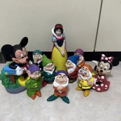 ディズニー レトロ ソフビ 貯金箱 白雪姫 7人の小人 ミッキー ミニー 10点