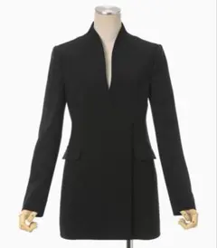 mame kurogouchi 美術館 ジャケット ノーカラージャケット マメ Mame Kurogouchi(マメ) Collarless Double Breasted Suit Jacket
