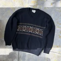 90S USA製 白タグ Eddie Bauer ノルディックニット