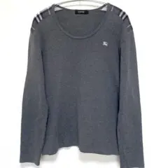 BURBERRY BLACK LABEL 長袖Tシャツ/コットン/グレー/M