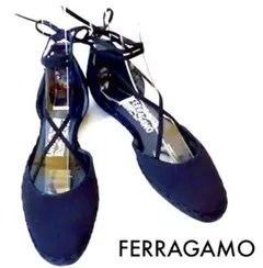 大幅セール中【新品未使用】フェラガモ  ブラック レースアップ フラットシューズ