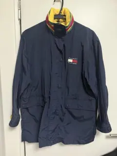ネイビー ナイロンジャケット カラフル襟