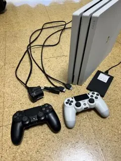 PS4 Pro 1TB海外版　コントローラー2個、外付けハードディスクセット