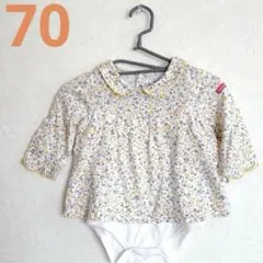 み*き様 【美品】ミキハウス 花柄　シャツ　ロンパース　可愛い