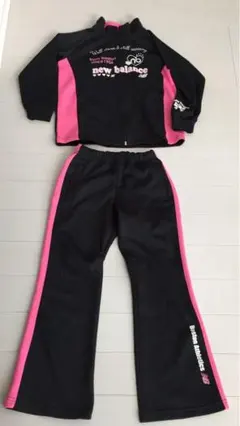 New Balance ジャージ上下セット 黒/ピンク