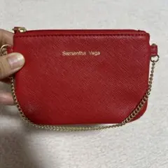 Samantha Vega ポーチ レッド チェーン付き