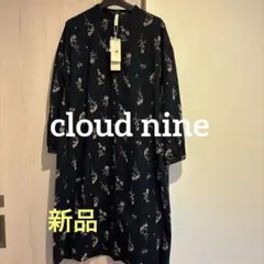 本日限定値下げcloud nine 花柄ネイビー長袖シャツワンピース
