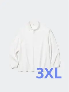 ユニクロ オーバーサイズポロシャツ 長袖 ホワイト 3XL