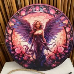 新品！紫の妖艶な天使のインテリア　壁掛け　天使　バラ　綺麗