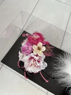 和装用ピンク花髪飾り
