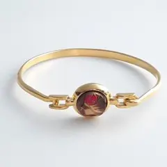 バングル　木彫り　彫刻　金色　ゴールドカラー　腕輪　ブレスレット
