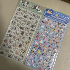 犬のホログラムシール2シートセット　コーギー　フレンチブルドッグ