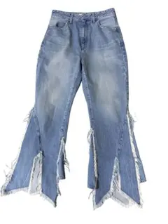 I FEEL LUCKY】 BOOTSCUT SKIRT PANTS BLUE - メルカリ