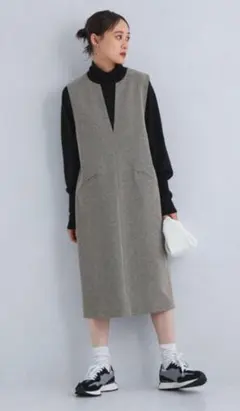 GREEN LABEL RELAXING キーネックジャンパースカート