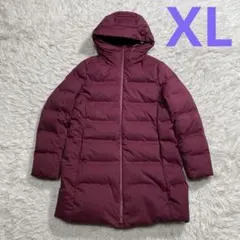 ユニクロ シームレスダウン ショート コート XL ワインレッド