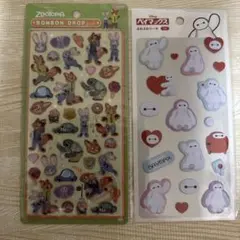 ボンボンドロップシール　ズートピア　ベイマックス　ふわふわシール　ディズニー