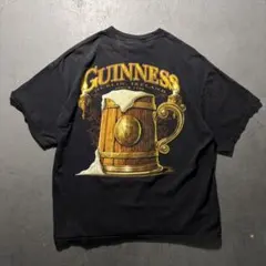 GUINNESS ギネス 両面プリントTシャツ XL ブリーチフェード　黒のサムネイル